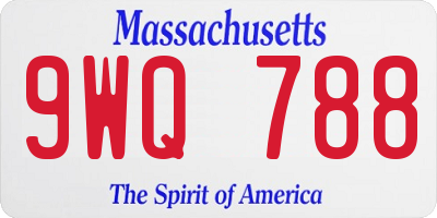 MA license plate 9WQ788