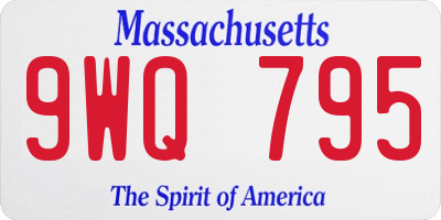 MA license plate 9WQ795