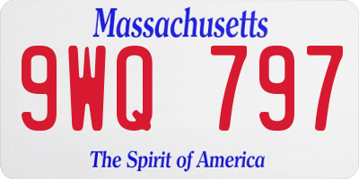MA license plate 9WQ797