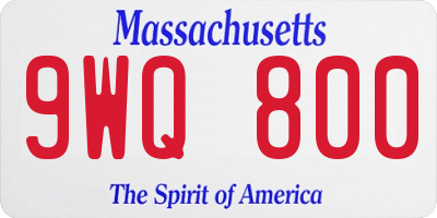 MA license plate 9WQ800