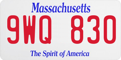 MA license plate 9WQ830