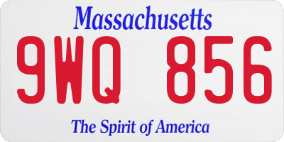 MA license plate 9WQ856