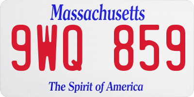 MA license plate 9WQ859