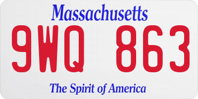 MA license plate 9WQ863