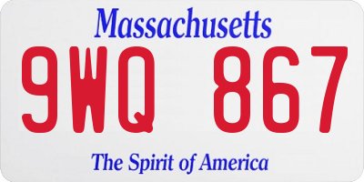 MA license plate 9WQ867