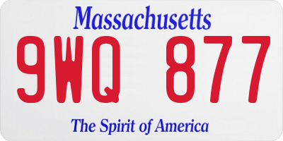 MA license plate 9WQ877