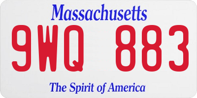 MA license plate 9WQ883