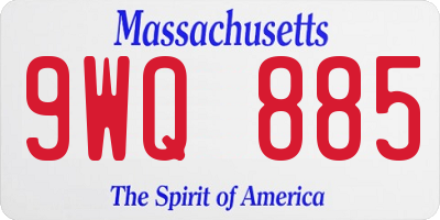 MA license plate 9WQ885