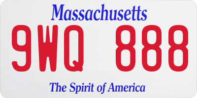 MA license plate 9WQ888