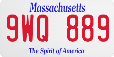 MA license plate 9WQ889