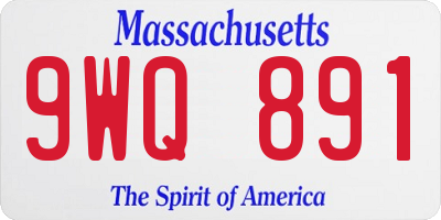 MA license plate 9WQ891