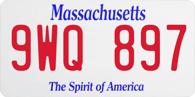MA license plate 9WQ897