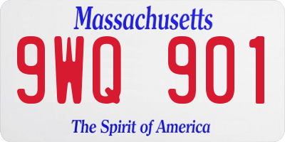 MA license plate 9WQ901