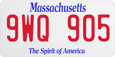 MA license plate 9WQ905