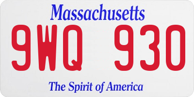 MA license plate 9WQ930