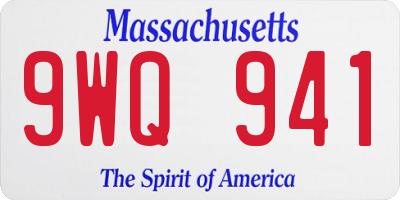 MA license plate 9WQ941