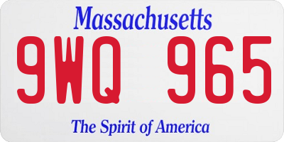 MA license plate 9WQ965
