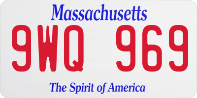 MA license plate 9WQ969