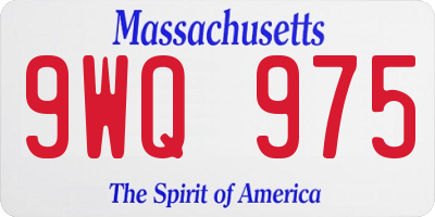 MA license plate 9WQ975