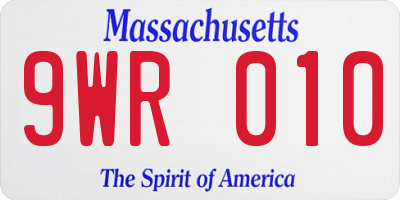 MA license plate 9WR010