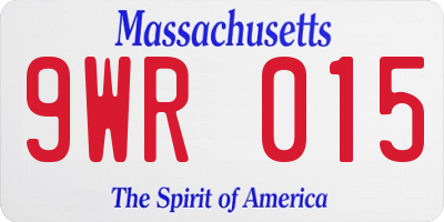 MA license plate 9WR015