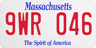 MA license plate 9WR046