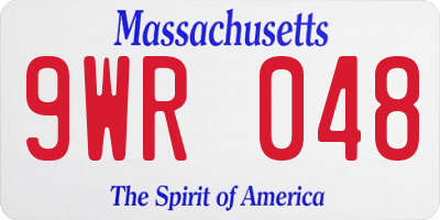MA license plate 9WR048