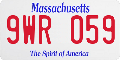 MA license plate 9WR059