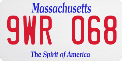 MA license plate 9WR068