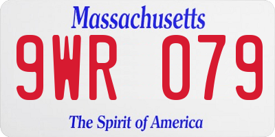 MA license plate 9WR079