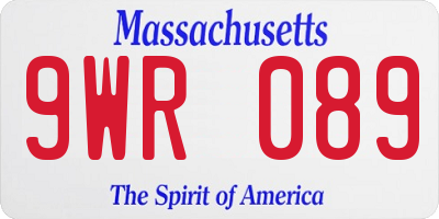 MA license plate 9WR089