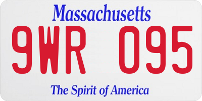 MA license plate 9WR095
