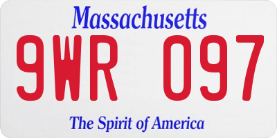 MA license plate 9WR097