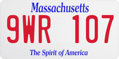 MA license plate 9WR107