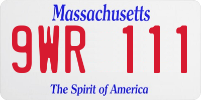 MA license plate 9WR111