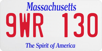 MA license plate 9WR130