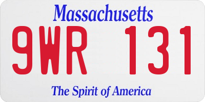 MA license plate 9WR131