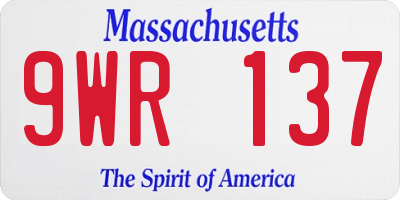 MA license plate 9WR137
