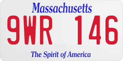 MA license plate 9WR146