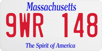 MA license plate 9WR148