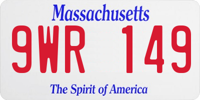 MA license plate 9WR149