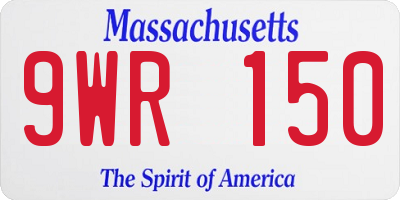 MA license plate 9WR150