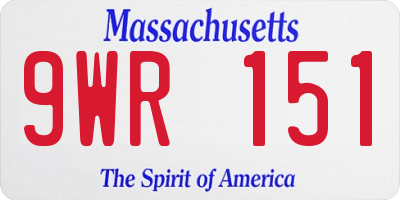 MA license plate 9WR151