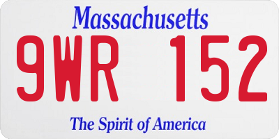 MA license plate 9WR152