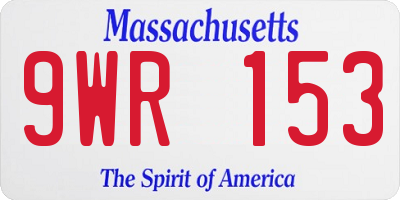 MA license plate 9WR153