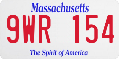 MA license plate 9WR154