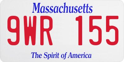 MA license plate 9WR155