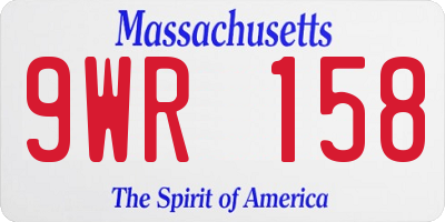 MA license plate 9WR158