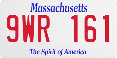 MA license plate 9WR161