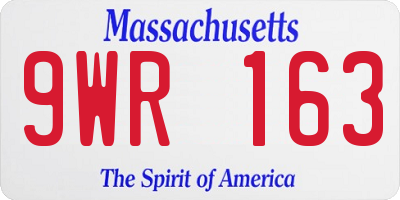 MA license plate 9WR163